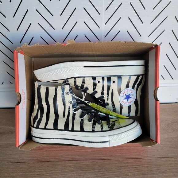 ⭐Converse Chuck 70 Hi 9 Women Shoes Zebra Print Canvas Glow in the Dark A15032C - Picture 10 of 13